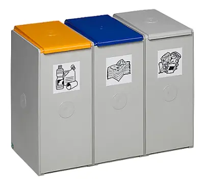 Collecteur de tri en plastique 3x40L