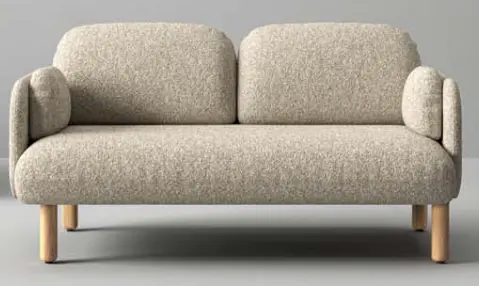 CANAPE 2 PLACES MYAMI STRUCTURE ET PIEDS BOIS MASSIF FRENE TISSUS AUSTEA