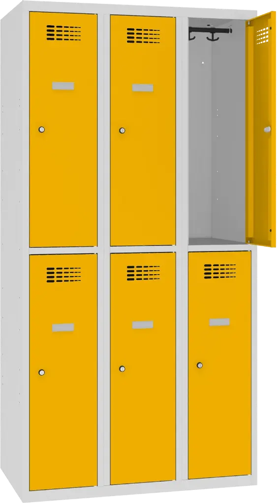 ARMOIRE 6 CASIERS STR 7035 PORTES COLOREES 