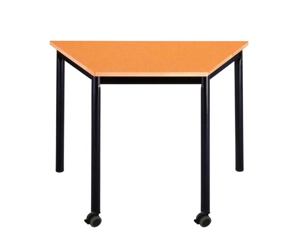 TABLE ARTENSE TRAPEZE 120 4 pieds dont 2 roulettes STRATIFIE HNV