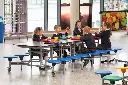 TABLE MOBILEX 12 PERSONNES HAUTEUR 69 ASSISES JAUNE PLATEAU HETRE