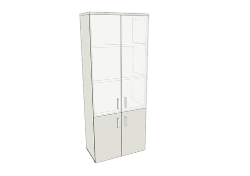 ARMOIRE ARMAND 1/3 portes mélaminé 2/3 portes vitrées