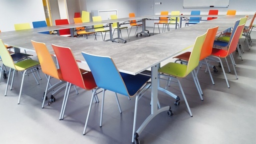 TABLE FT12 REGLABLE plateau mélaminé profondeur 80cm