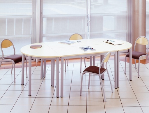 Col 5987 - TABLE ARTENSE soudée demi ronde 120 cm Plateau stratfié Chants alaisés HNV