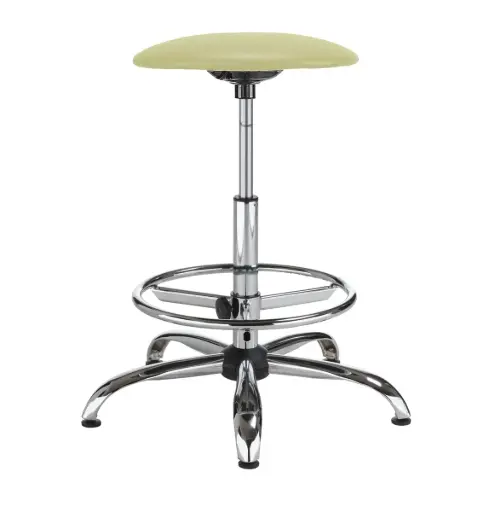 [GOLIRPCRPAV] TABOURET GOLI CHROME AVEC REPOSE PIED ROULETTES VALENCIA