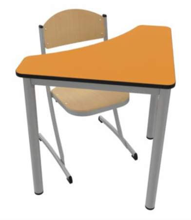 TABLE FLECHE PRIMAIRE MELAMINE