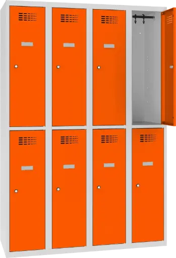 [SUS342W] ARMOIRE 8 CASIERS STR 7035 PORTES COLOREES 