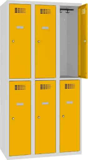 [SUS342W] ARMOIRE 6 CASIERS STR 7035 PORTES COLOREES 