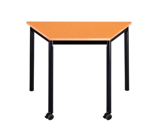 [ARTTRAP120ROUL2] TAFEL ARTENSE TRAPEZIUM 120, 4 poten waarvan 2 met wieltjes, LAMINAAT HNV